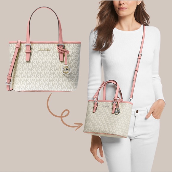 Michael Kors Jet Set Travel Extra-Small Logo Top-Zip Tote Bag - Picture 1 of 4